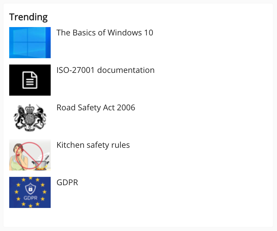 Trending widget